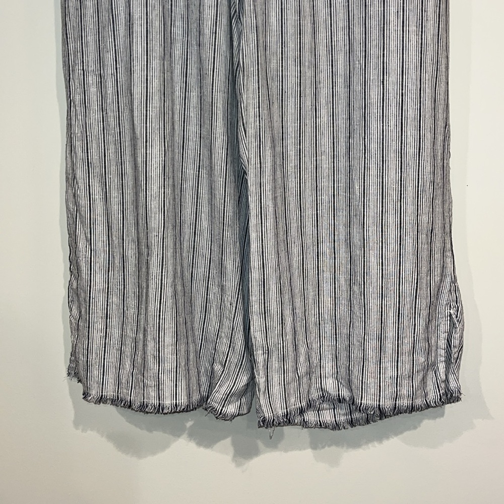 CARVE DESIGNS Blake Linen Pants Wide Leg Cropped Striped Women’s Small Pockets - Picture 3 of 8